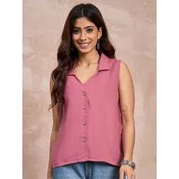 InWeave Women Shirt Style Linen Top-picture-32