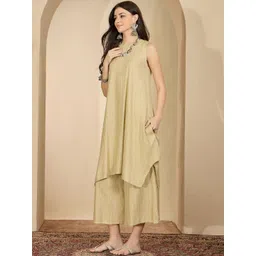 InWeave Women Striped A-Line Kurta with Palazzos-picture-21