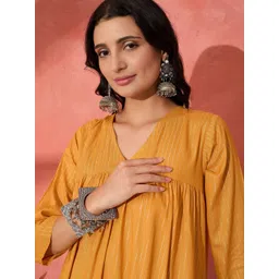 InWeave Women Striped Regular Kurta with Palazzos image 2