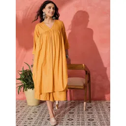 InWeave Women Striped Regular Kurta with Palazzos image 1