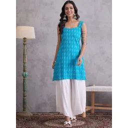 InWeave Women Striped Regular Pure Cotton Kurta with Palazzos-picture-13