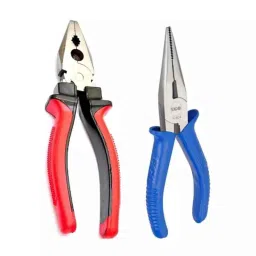 Ionix 2 Pcs Vanadium Steel Red &a; Blue Combination &a; Nose Plier Set-picture-46