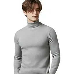 irana Men Highneck Winter Sweater | Woolen High Neck for Men | Full Sleeve Ribbed Turtleneck Pullover | Warm Winter Wear High Neck Top | Stylish Solid Slim Fit Highneck-Pack of 1-picture-42