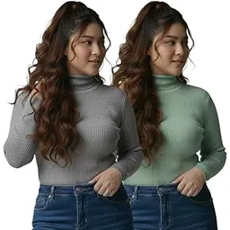 irana Women Highneck Full Sleeve Winter Top – Stylish Women High Neck Turtleneck Slim Fit Stretchable Warm Winterwear Top for Girls & Ladies | Casual Office College Wear High Neck-Pack of 2-picture-12