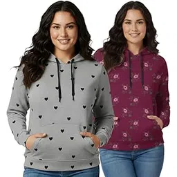 irana Women Hoodie |Lightweight Cotton Thin Hoodie for Women Ladies – Breathable Hooded Sweatshirt for Summer Wear, Casual Wear, Outdoor Walking, Travel, Gym, Morning Walk-Pack of 2-picture-0