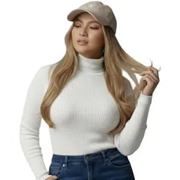 irana Women’s High Neck Top for Women & Girls – Ribbed Turtleneck Pullover – Full Sleeve Slim Fit Stretchable|Stylish Winter Wear Sweater, Casual-picture-5