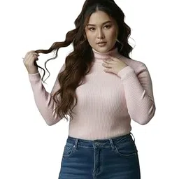 Women Highneck Full Sleeve Winter Top – Stylish Women High Neck Turtleneck Slim Fit Stretchable Warm Winterwear Top for Girls & Ladies | Casual Office College Wear High Neck Tee-Pack of 1-image-33