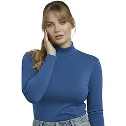 Women Highneck Full Sleeve Winter Top – Stylish Women High Neck Turtleneck Slim Fit Stretchable Warm Winterwear Top for Girls & Ladies | Casual Office College Wear High Neck Tee-Pack of 1-image-26