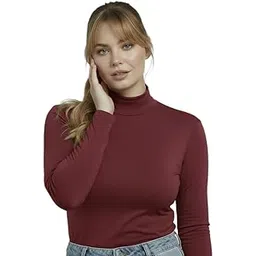 Women Highneck Full Sleeve Winter Top – Stylish Women High Neck Turtleneck Slim Fit Stretchable Warm Winterwear Top for Girls & Ladies | Casual Office College Wear High Neck Tee-Pack of 1-image-8