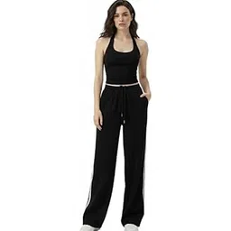 Women Jogger & Crop Top Set | Stylish 2-Piece Co-Ord Lounge Wear for Women | High Waist Joggers with Trendy Crop Top | Casual Wear | Gym Wear | Travel Outfit|Tracksuit Co-Ord for Girls-image-21