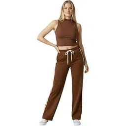 Women Jogger & Crop Top Set | Stylish 2-Piece Co-Ord Lounge Wear for Women | High Waist Joggers with Trendy Crop Top | Casual Wear | Gym Wear | Travel Outfit|Tracksuit Co-Ord for Girls-image-18