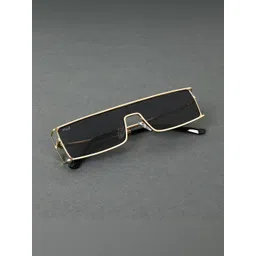 Irayz Unisex Black Lens & Gold-Toned Rectangle Sunglasses with-picture-25