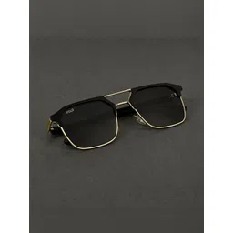 Irayz Unisex Black Lens & Gold-Toned Square Sunglasses with-picture-42