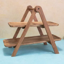 ireka homes SnackRack Multipurpose Collapsable Serveware Wooden Cake Server-picture-23