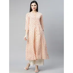 IRIDAA JAIPUR Orange Printed A-Line Kurta-picture-30