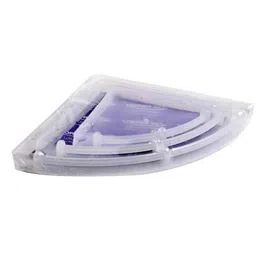 IRIS 3 Pcs 7, 9 &a; 11 inch Crystal Clear Plastic Corner Shelves Set-picture-10