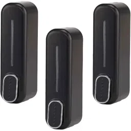 IRIS 350ml Plastic Black Heavy Duty Wall Mount Liquid Soap Dispenser, T07 (Pack of 3)-picture-20