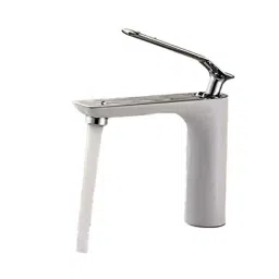 IRIS Brass Hot &a; Cold Basin Mixer Faucet Tap with White Body &a; Chrome Handle-picture-43
