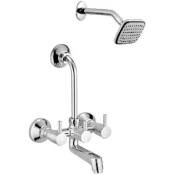 IRIS Dove 2 Pcs Brass Chrome Finish Wall Mixer &a; Grand Shower Head Set-picture-31