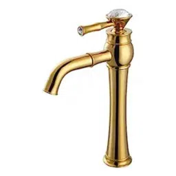 IRIS Luxury Brass Gold Deck Mounted Extended Body Hot &a; Cold Basin Mixer Tap-picture-15