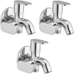 IRIS Ocean Brass Chrome Finish 2 Way Bib Cock (Pack of 3)-picture-37