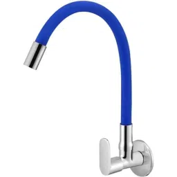 IRIS Ocean Brass Chrome Finish Blue Flexible Sink Cock with Wall Flange-picture-20