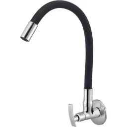 IRIS Passion Brass Chrome Finish Black Flexible Sink Cock with Wall Flange-picture-23