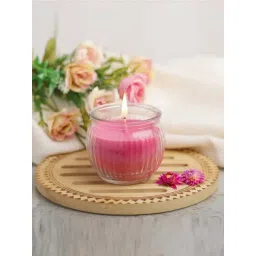 IRIS Pink Home Fragrances Damask Rose Ribbed Jar Candle - Set of 3-picture-30