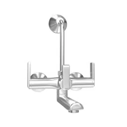 IRIS Ultra Cube Brass Chrome Finish Silver Wall Mounted Handle Controlled Wall Mixer-picture-19