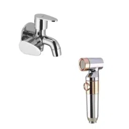 IRIS ZX1034 Brass Two-in-One Bib Cock &a; Health Faucet Combo-picture-28
