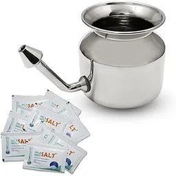 IS IndoSurgicals Stainless Steel Ayurvedic Jala Neti Pot for Sinus Congestion With 10 Sachet of Salt Plus-picture-26