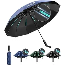 isabrella Big Umbrella for Women – 10-Rib Folding Umbrella with UV Protection, Black Coating, Wind & Rain Resistant, Safe Close Design, Durable, Lightweight, and Compact for Travel-picture-52
