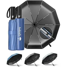 isabrella Umbrella for Women – 10-Rib Folding Umbrella with UV Protection, Black Coating, Wind & Rain Resistant, Safe Close Design, Durable, Lightweight, and Compact for Travel-picture-36