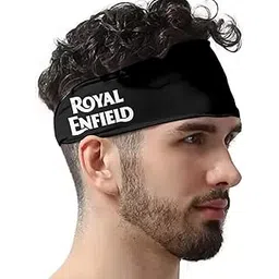 isee 360 Men Women Unisex Printed Headband Sports Gym Workout Other Sports Sweatband (Black, White)-picture-35