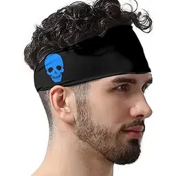 isee 360 Men Women Unisex Skull Headband Sport Gym Workout etc (Black, Blue)-picture-40