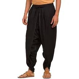 isha life Organic Cotton Unisex Undyed Dhoti Pant (Black)-picture-38