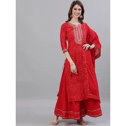 Ishin Women Embroidered Kurta with Sharara & Dupatta-picture-10