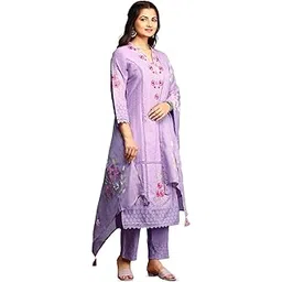 ishin Women Purple Cotton Kurta set with Dupatta-picture-40