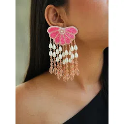 ISHKAARA Beaded Floral Drop Earrings-picture-31