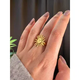 ISHKAARA Gold Plated Sun Shine Ring-picture-14