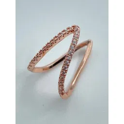 ISHKAARA Rose Gold Plated Stainless Steel American Diamond Stone Studded Finger Ring-picture-37
