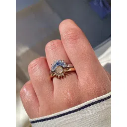 ISHKAARA Set Of 2 Gold & Rhodium-Plated Stone-Studded Couple Adjustable Finger Rings-picture-46