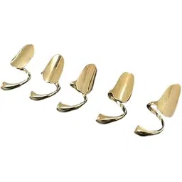 ISHKAARA Set of 5 Gold-Plated Metal Adjustable Nail Ring | Stylish Finger Nail Ring For Women & Girls | Finger Tip Opening Rings | Small Round cut Golden Finger Tip Ring-picture-12