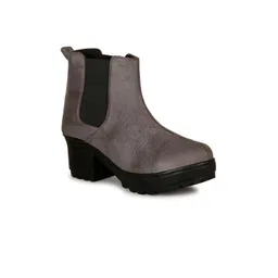 Ishransh Round Toe Mid-Top Block Heel Chelsea Boots-picture-25
