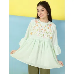 Ishti Floral Embroidered Georgette Top-picture-33