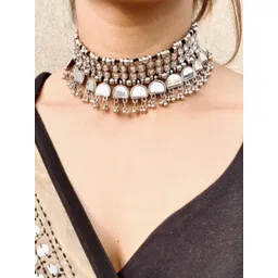 ISLANA Oxidised Silver Alloy Jewellery Set-picture-11