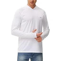 isnowood UPF 50++ Sunshirt Fishing Long Sleeve Protection Lightweight Summer Hiking Rash Guard Swimming White-picture-29