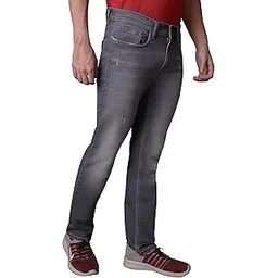 i'sol Men’s Stylish Straight Fit Cotton Blend Stretchable Jeans-picture-45