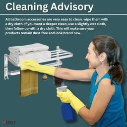 istar by . Stainless Steel 24-Inch Foldable Towel Rack for Bathroom - Chrome Silver Towel Holder image 4