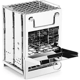 Istara Wood Burning Outdoor Camping Stove, BBQ Portable Wood Stove, Folding Stove,Small Wood Stove, Portable Folding Stainless Steel Wood Stove Fire Pit Campfire for Backpacking, Camping (SMALL)-image-32